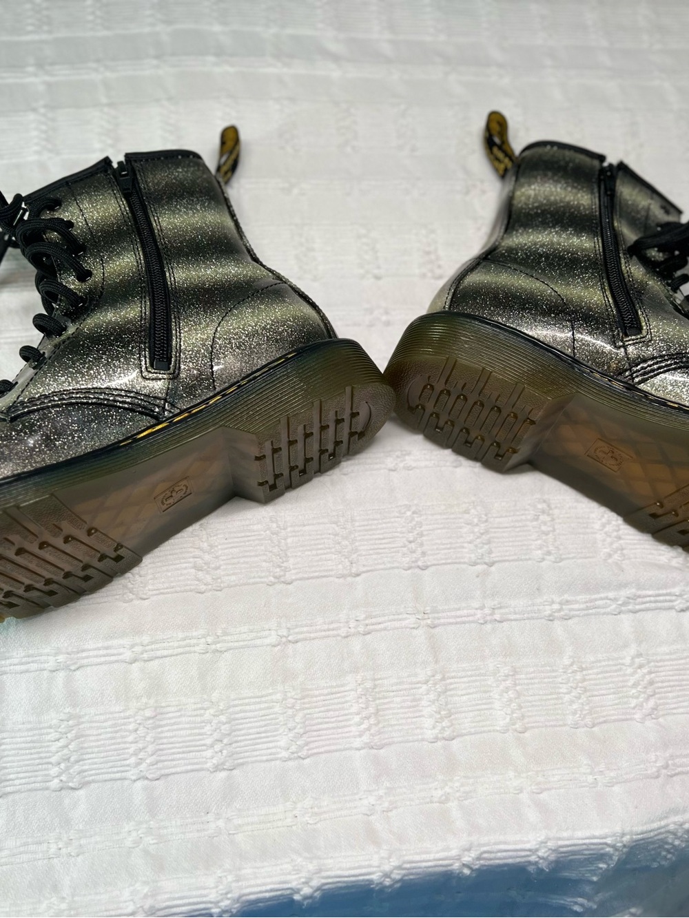 Dr. Martens Black Ombré Glittery Air Wait Boots - Picture 2 of 10